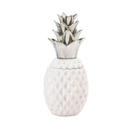 12 SILVER TOPPED PINEAPPLE JAR